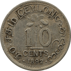 10 centow 1892 cejlon a